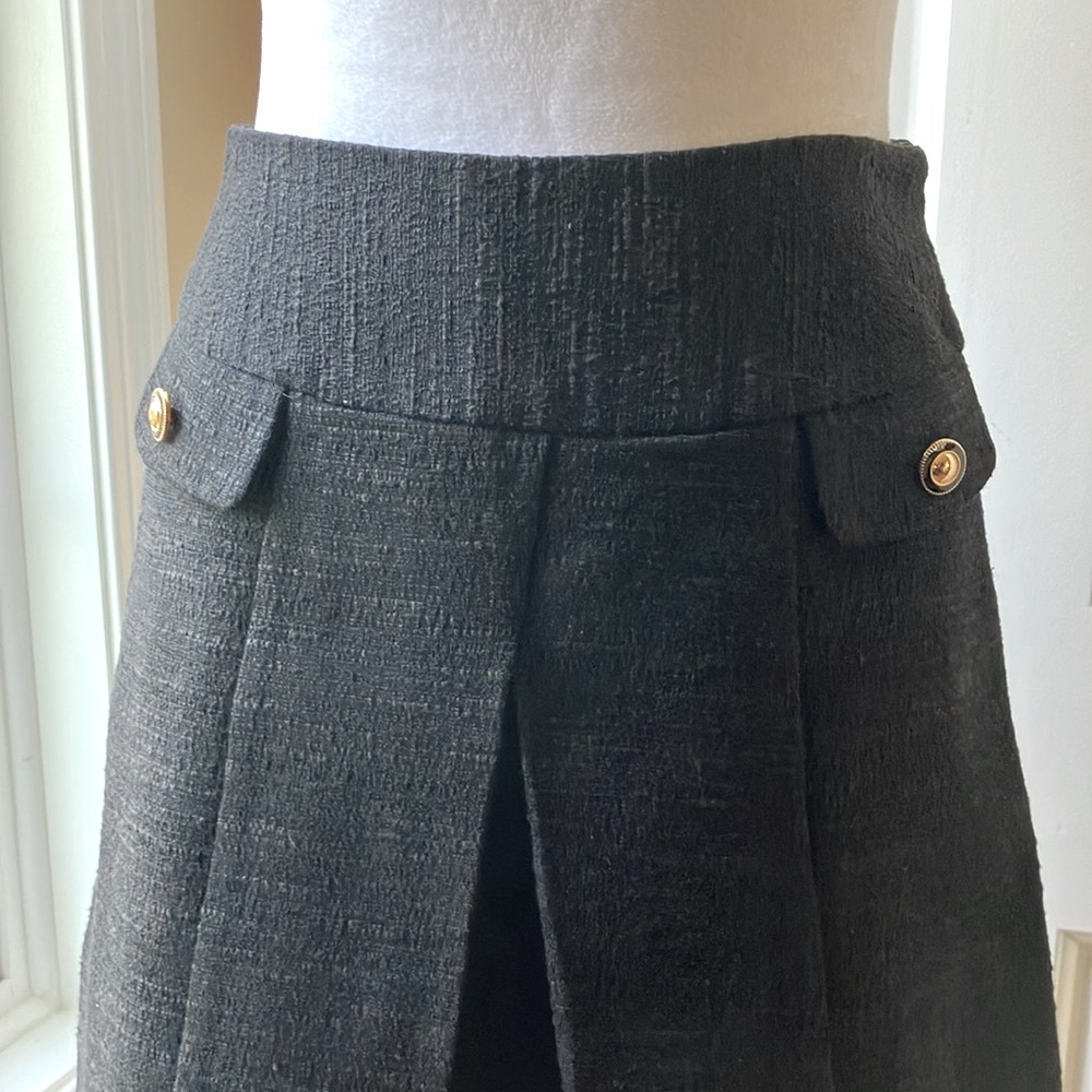 Miel A-line Pleated Mini Skirt Black Size 1 /US 0 - Picture 2 of 12